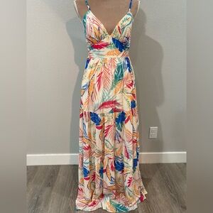 Tropical Print Maxi Sundress